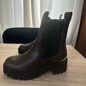 MAJE brown platform Chelsea boot size 40